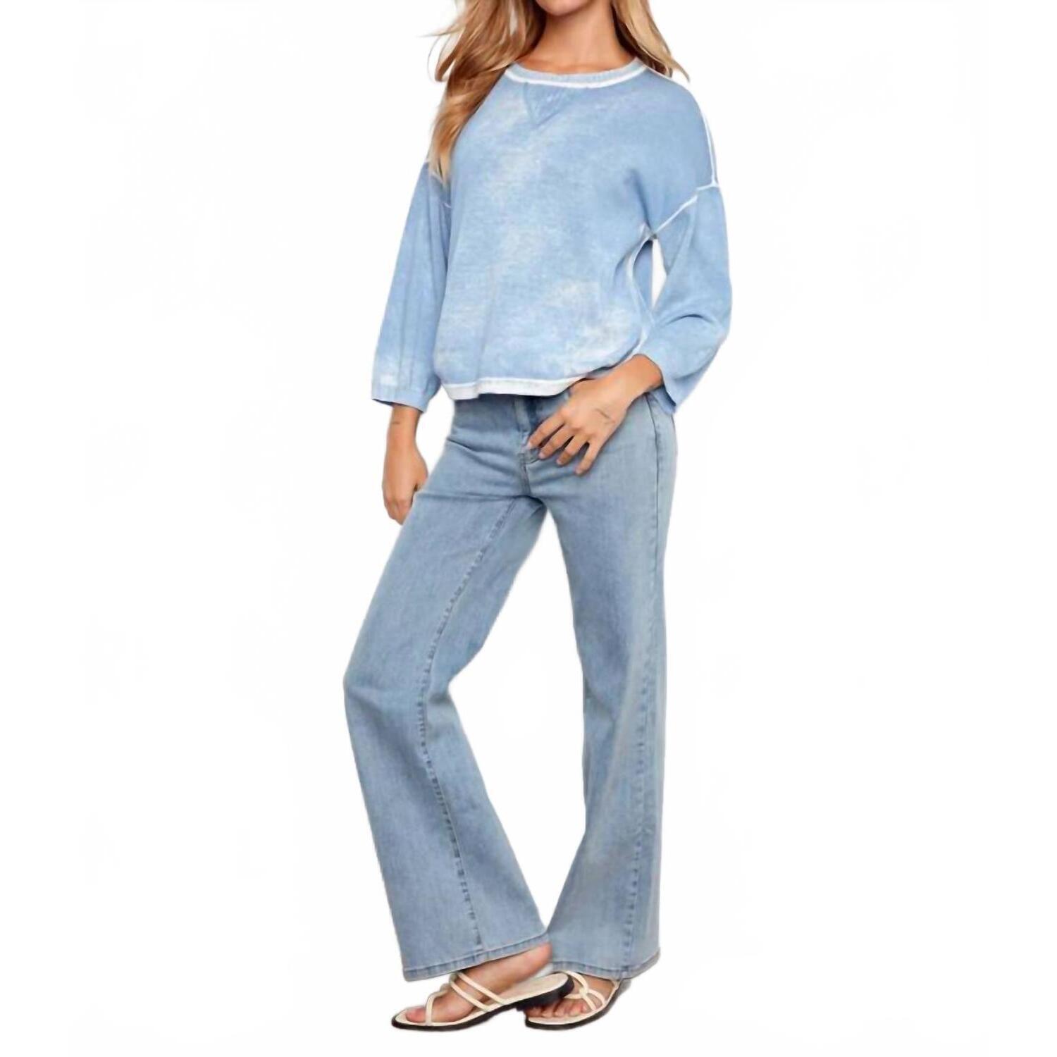 New Charlie B Rounded Hem Sweater In Bluebell